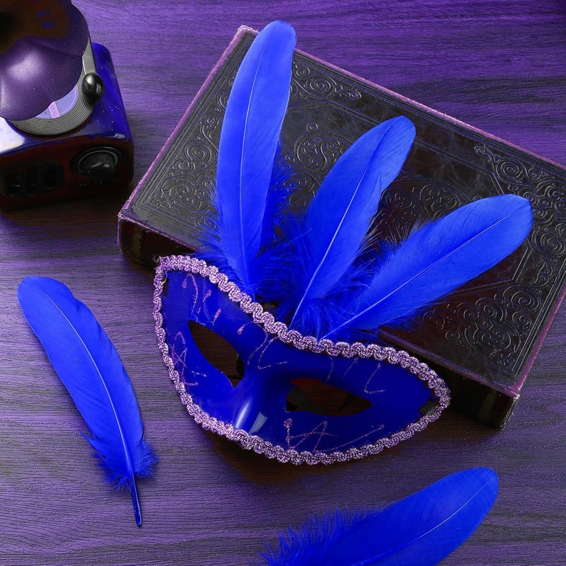 Ballinger Blue Craft Goose Feathers - 120Pcs 6-8inch Large Feathers for DIY Crafts,Angel Wings,Dream Catcher and Wedding Party Decor - Image 5